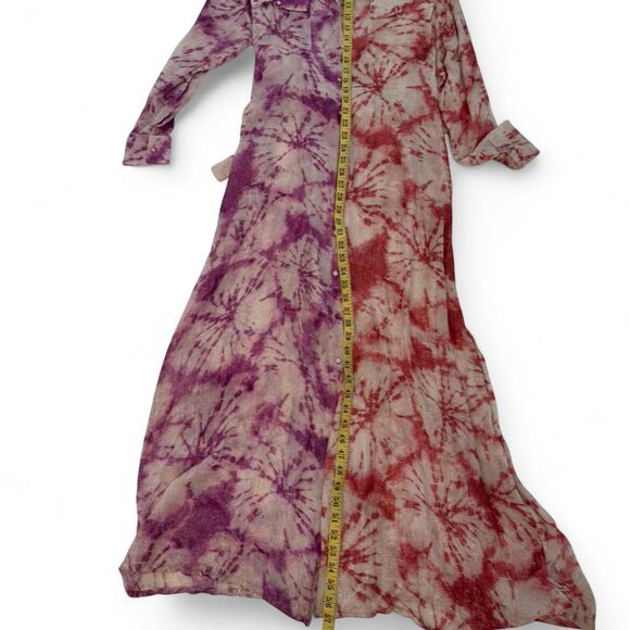 Rococo Sand Women's Silk Tie-Dye Pattern Dress with Belt - Picture 6 of 7